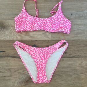 pink cheetah triangl bathing suit